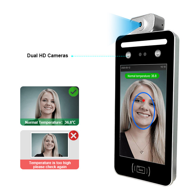 IC ID Card Reader Android Face Recognition Turnstile With Temperature