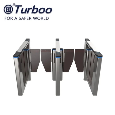 High End Ultra Slim Swing Flap Gate RFID Access Control Glass Barrier Pedestrian Turnstile