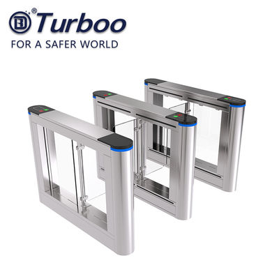 900mm Wide 1.5mm Acrylic Swing Gate Turnstile With Face Recognition Unit