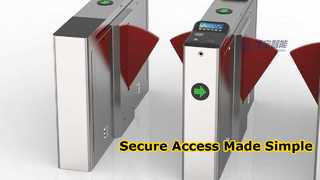 View J281 Optical Stainless Steel Flap Security Access Gates Fully Automatic Access Control Demo