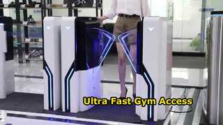 View EF2213 Flap Barrier Gate Mechanism with Gym Swipe Card and RFID Operating Time 0.2 Seconds Demo