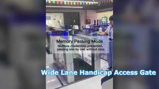 See Why Choose H324 Wide Lane Turnstile 1100mm 30w SUS304 Swing Barrier Gate RFID Card For Handicap